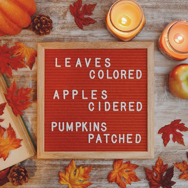 Felt Like Sharing Square Letter Board (Rusty Red Felt - 10â€x10â€) â€“ Changeable Message Board with 3 Sets of Felt Board Letters for Home & Aesthetic Room Decor â€“ Wall Letterboard Signs In Oak Frame - Image 4